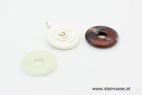 Donut Set Nr.5: Jaspis + Serpentin + Magnesit mit Spirale!